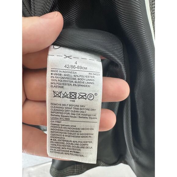 Banana Republic Women’s Sz 4 Houndstooth Blazer with Buckle Sash Workwear Office - Picture 14 of 16